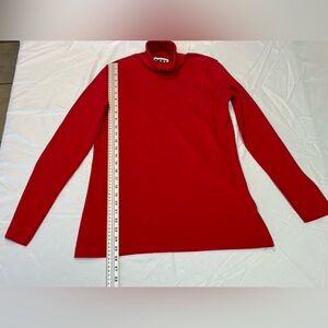 DKNY Women's Turtleneck Red Knit‎ Logo
